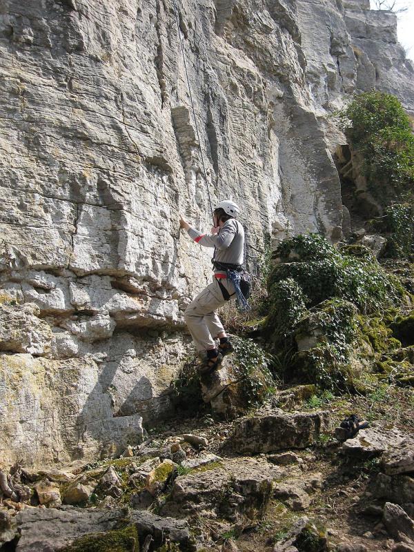 Escalade à Hauteroche dans le Morvan le 22 mars 2009