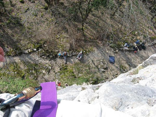 Escalade à Hauteroche dans le Morvan le 22 mars 2009