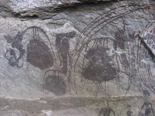 Zimbabwe - VTT près de Monwe, peintures rupestres